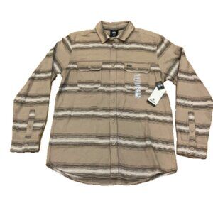Rip Curl Shirt Mens Medium Beige Sand Dune Steaz Flannel Button Up New Cotton M